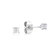 SO SEOUL Athena Brilliant Cut 0.1-2.5 CARAT Solitaire Round Diamond Simulant Cubic Zirconia Stud Earrings